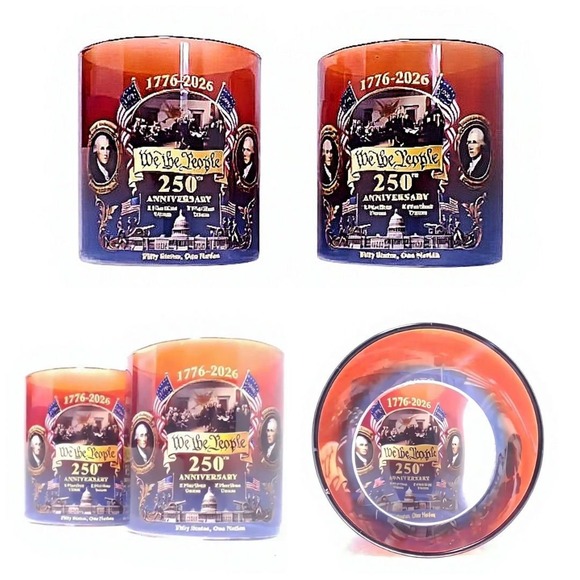 We The People Other - WE THE PEOPLE 250th Anniversary Lowball Glassware Set 1776-2026 Red Blue 2pc EX